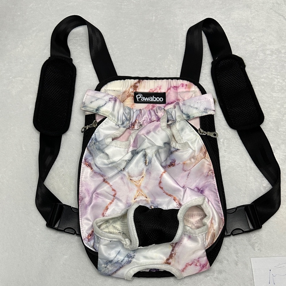 Pawaboo Dog Pet Front or Back Carrier Marble Print Large - Picture 2 of 11